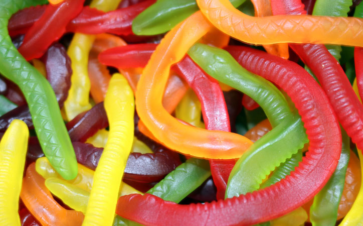Gummy worm candy